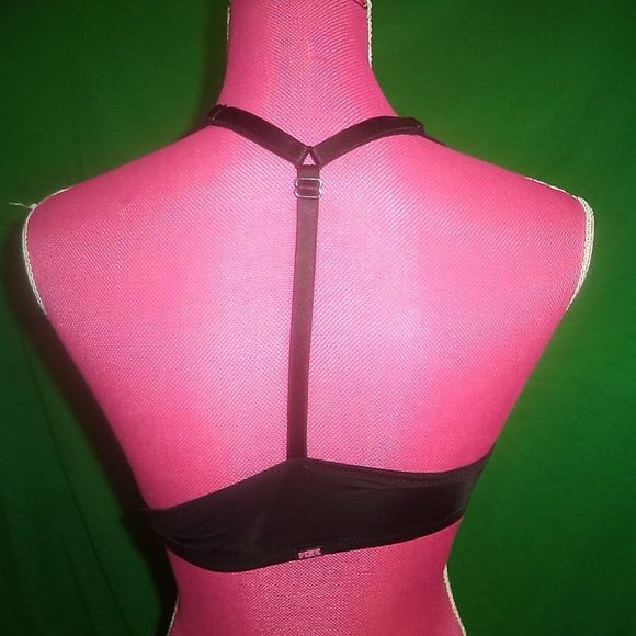 VICTORIA'S SECRET PINK~BRA WHERE EVERYWHERE RACERBACK BLACK-WOMENS SIZE 32DD - Picture 4 of 5